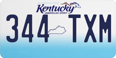 KY license plate 344TXM