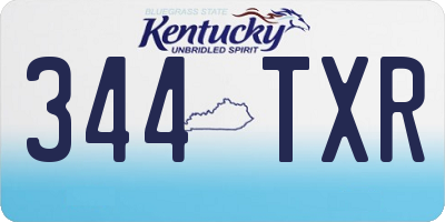 KY license plate 344TXR