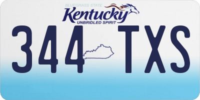 KY license plate 344TXS