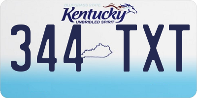 KY license plate 344TXT