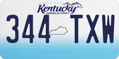 KY license plate 344TXW