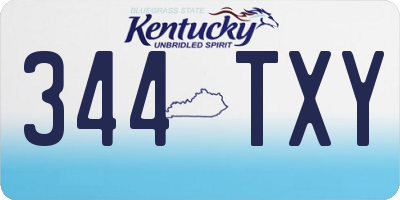 KY license plate 344TXY