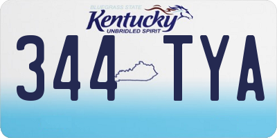 KY license plate 344TYA