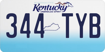 KY license plate 344TYB
