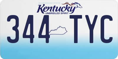 KY license plate 344TYC