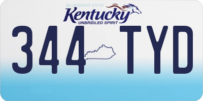 KY license plate 344TYD