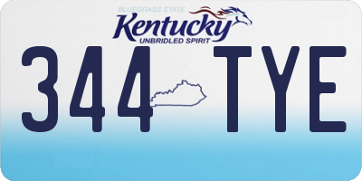 KY license plate 344TYE