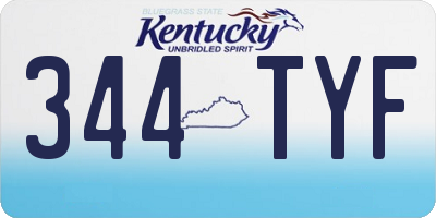 KY license plate 344TYF