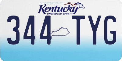 KY license plate 344TYG