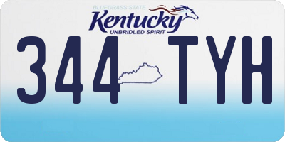 KY license plate 344TYH