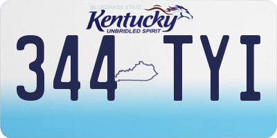 KY license plate 344TYI