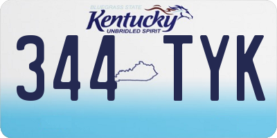 KY license plate 344TYK