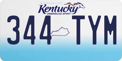 KY license plate 344TYM