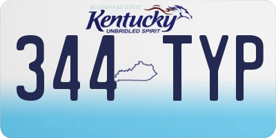 KY license plate 344TYP