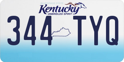 KY license plate 344TYQ