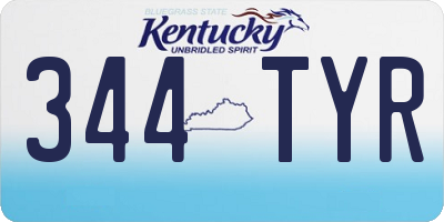 KY license plate 344TYR
