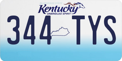 KY license plate 344TYS