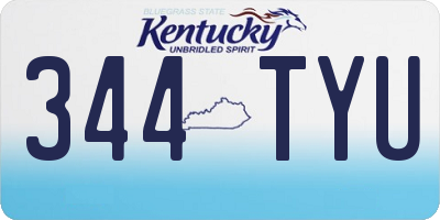 KY license plate 344TYU