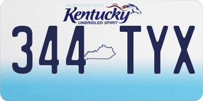 KY license plate 344TYX