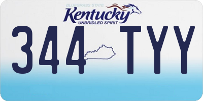 KY license plate 344TYY