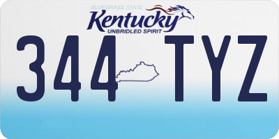 KY license plate 344TYZ