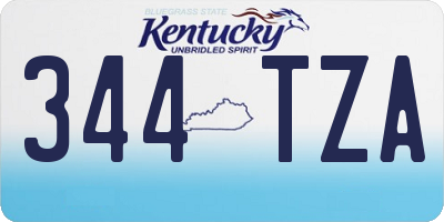 KY license plate 344TZA