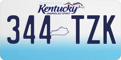 KY license plate 344TZK