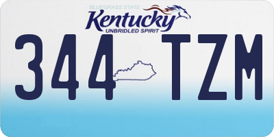 KY license plate 344TZM