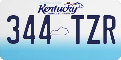 KY license plate 344TZR