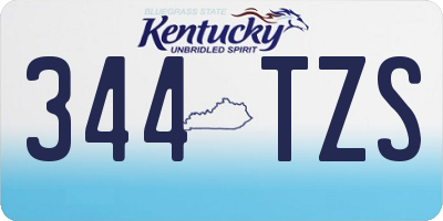 KY license plate 344TZS