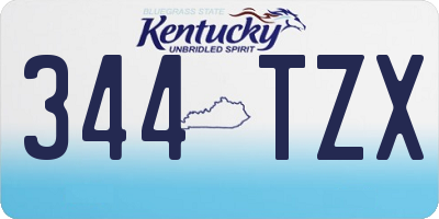 KY license plate 344TZX
