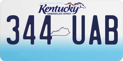 KY license plate 344UAB
