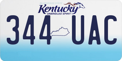KY license plate 344UAC