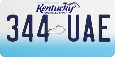 KY license plate 344UAE