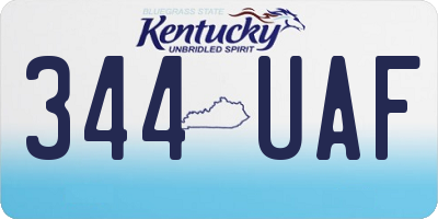 KY license plate 344UAF