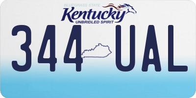 KY license plate 344UAL