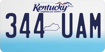 KY license plate 344UAM