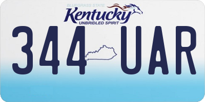 KY license plate 344UAR