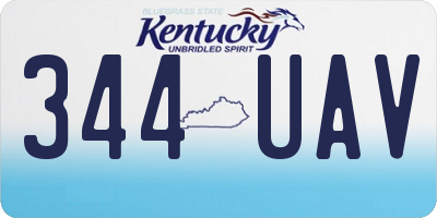 KY license plate 344UAV