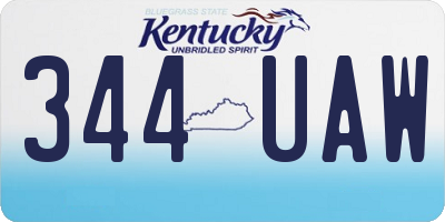 KY license plate 344UAW