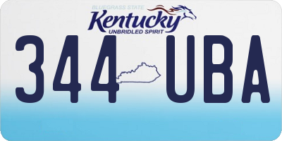 KY license plate 344UBA
