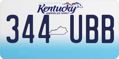 KY license plate 344UBB
