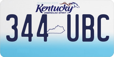 KY license plate 344UBC