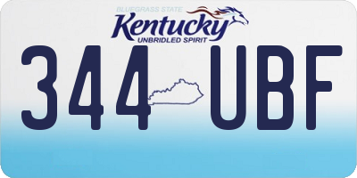 KY license plate 344UBF