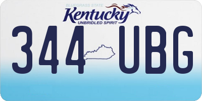 KY license plate 344UBG
