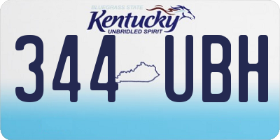 KY license plate 344UBH