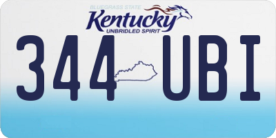 KY license plate 344UBI