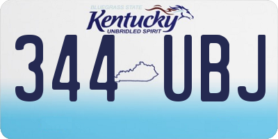 KY license plate 344UBJ