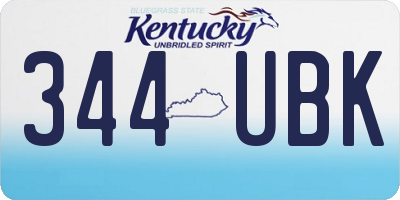 KY license plate 344UBK