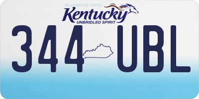 KY license plate 344UBL